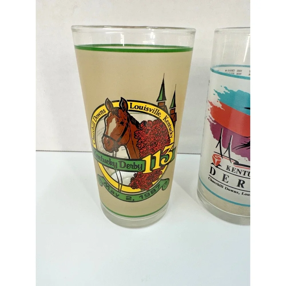 1990s Official Kentucky Derby Glass Mint Julep Churchill Downs Glass Cups Lot 3